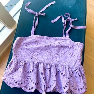 Lavender Eyelet J Crew Camisole Top